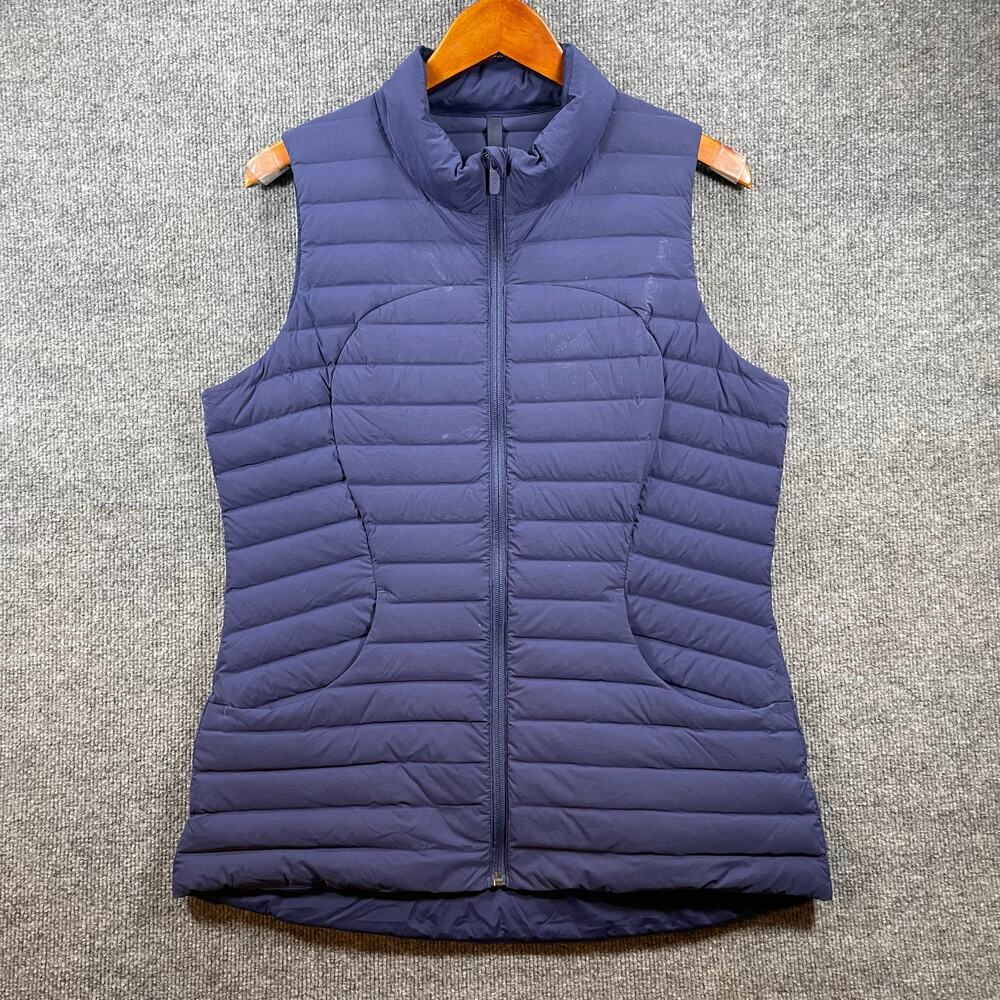Lululemon Pack It Down Vest Women's 14 Blue 700 Fill Goose Down Full Zip READ